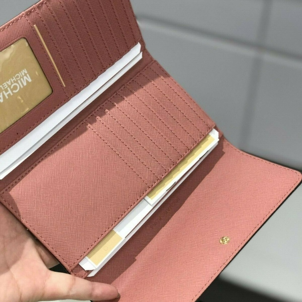 MICHAEL KORS JET SET LEATHER LG  WALLET Rose - Picture 3 of 4